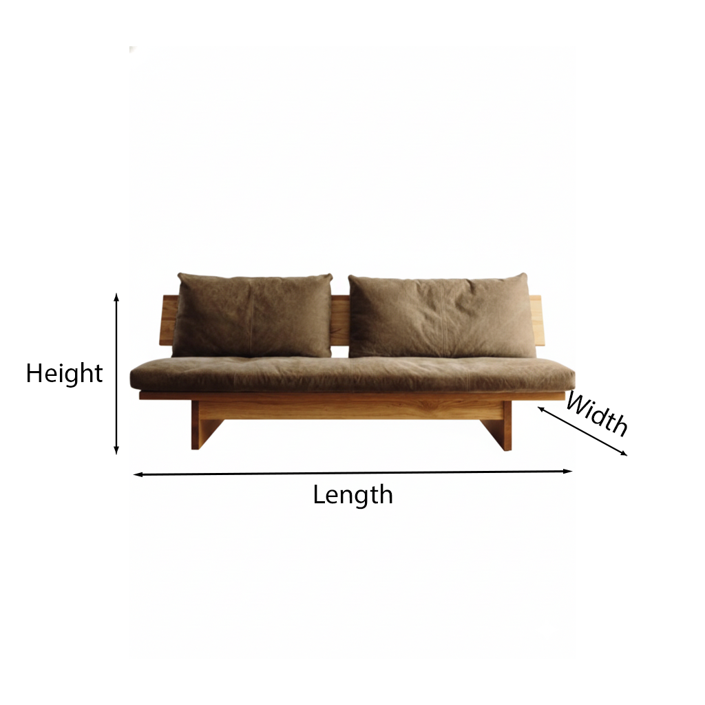 Scandinavian Wooden Low Profile Sofa For Living Room