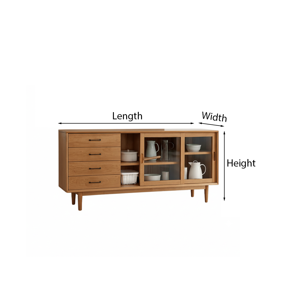 Scandinavian Wooden Sideboard With Drawers