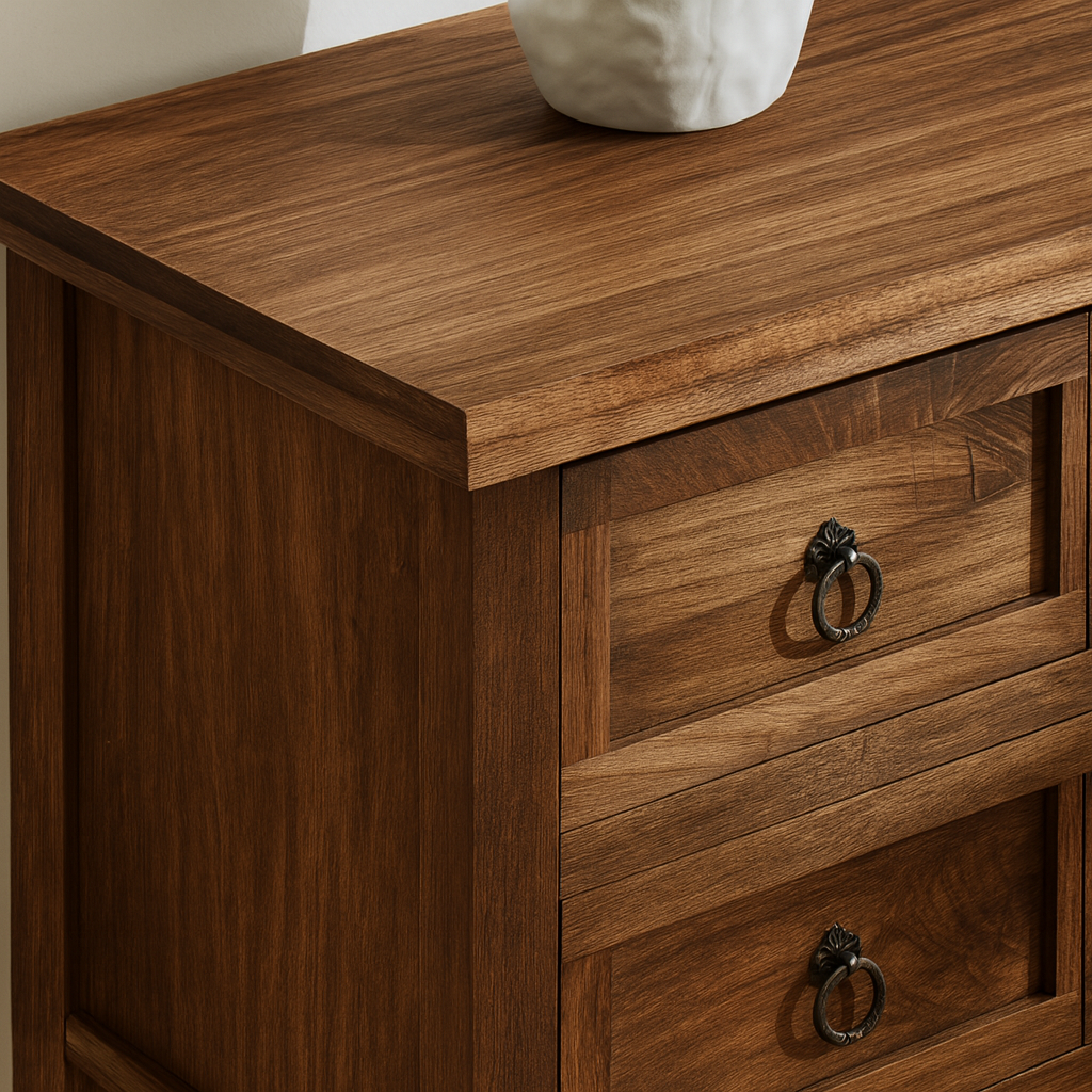 Vintage Wooden Console Table With Drawers