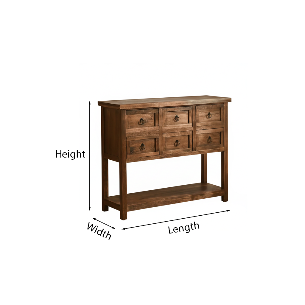 Vintage Wooden Console Table With Drawers